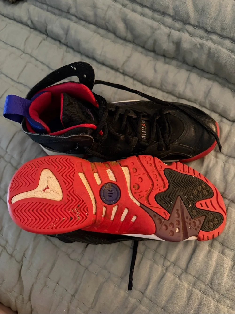 Jordan High-Top Basketball Sneakers in Black, Purple, Red
